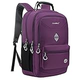 CoolBell 18.4 Inch Backpack Laptop Bag Travel Rucksack Water-resistant Hiking Knapsack Protective Day Pack Fits 15 - 18.4 Inch Laptop For Dell / HP / Lenovo / Macbook / Acer / Women (Purple)
