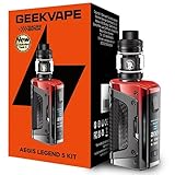 Geekvape Aegis Legend 5 Mod Kit | 200 W TC Box Mod (Battery Not Included) Vape with Z Sub Ohm Tank 5.5 ml Vaper Z Coil Vaporiser No Nicotine (Z sub ohm tank 5 Version Red 7 ML)