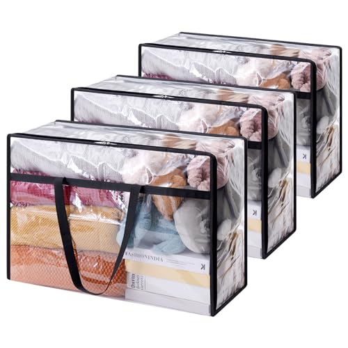 Lifewit 3 Pack Clear Plastic Storage Bags