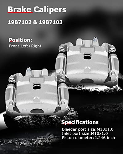 Image of cciyu 19B7102 19B7103 Front Left & Right Brake Calipers With Bracket For Nissan For Altima 2013-2019,For Nissan For LEAF 2014-2017