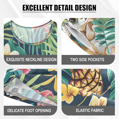 senya Short Sleeve Pajamas Sets Summer Cotton Sleepwear Pineapples Chipmunks4