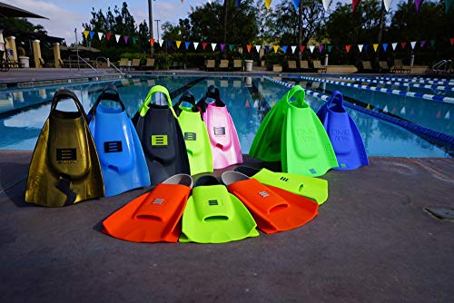 Barbatanas de silicone DMC Original Training com aderência curta para natação, PINK/CHARCOAL, XS (4-