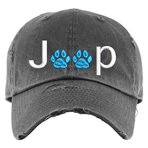 J**p Paw Print Hat | Distressed Baseball Cap OR Ponytail Hat | Hat for Dog Lover