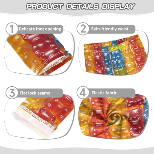 Gummy Bear Colorful Girls Casual Leggings for Kids Printed Long Pant Bottoms Stretch and Soft3