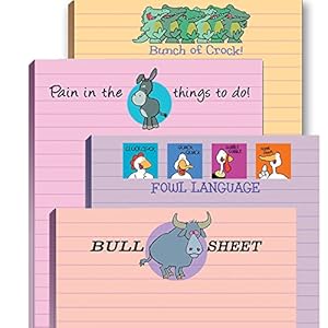 Stonehouse Collection | Funny Adult Note Pad Assorted Pack | USA Made | 4 Novelty Notepads – Funny Office Supplies (4)