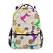 Produktbild TIZORAX Colorful Pudel Hunde Puppy Rucksack Schule College Tasche Schultasche Wandern Reise Rucksack für Damen Herren, damen, Pattern-1, Einheitsgröße