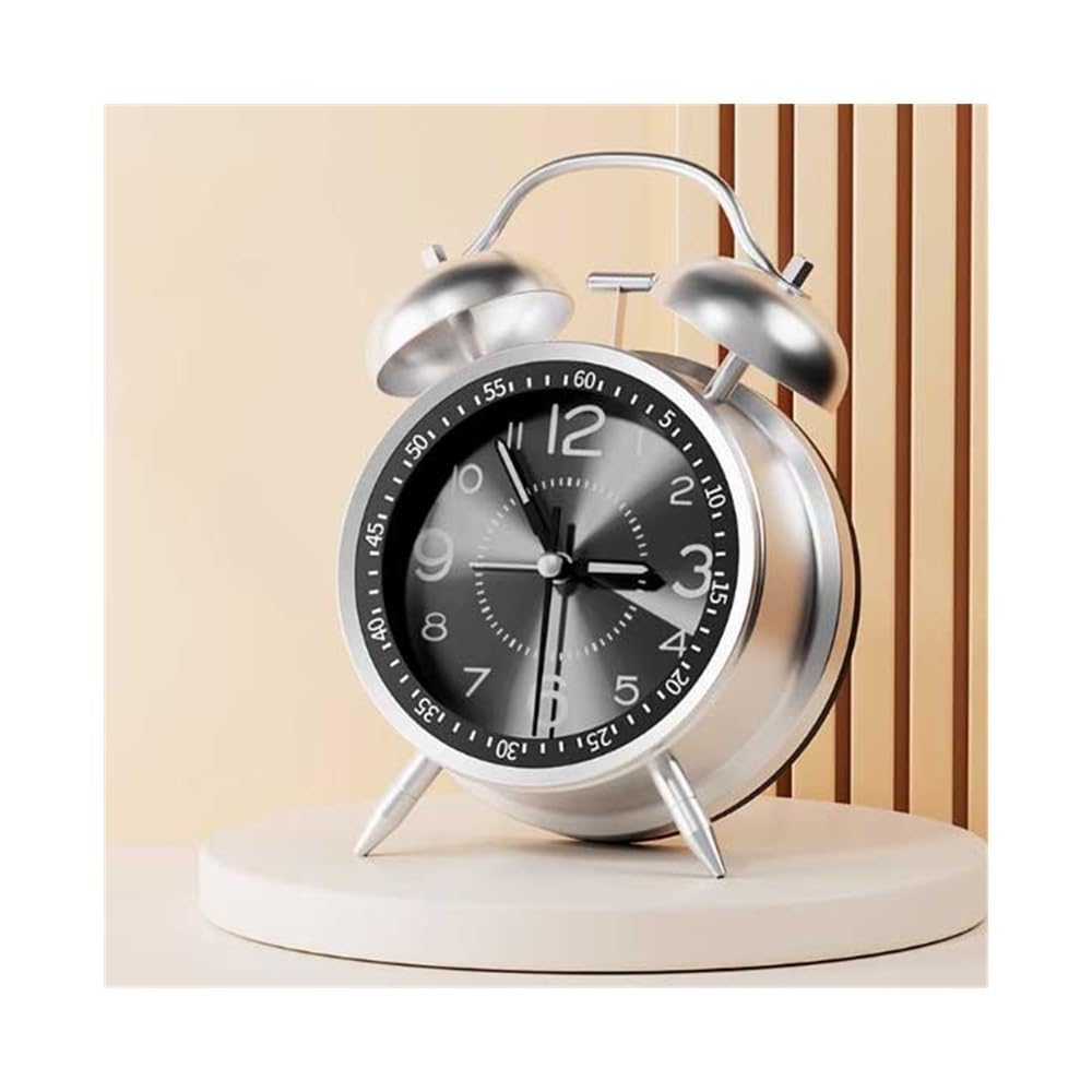 YHxFlux Table clocks Multifunctional Alarm Clock for Living Room Kitchen Bedroom Office School Dormitory Bedside Analog Battery Operated for bedrooms(Black)