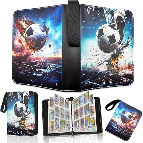 Fußball Sammelkarten Album - 900 Karten Kapazität Mit 50 Seiten Und 9 Taschen Pro Seite