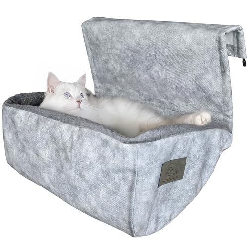 KaraLuna Tumbona de calefacción, también Adecuada para Gatos Grandes, Cama para Gatos, calefacción, Cueva Colgante, Gato, calefacción, Hamaca para radiador, Gatos, XXL, Gris Claro