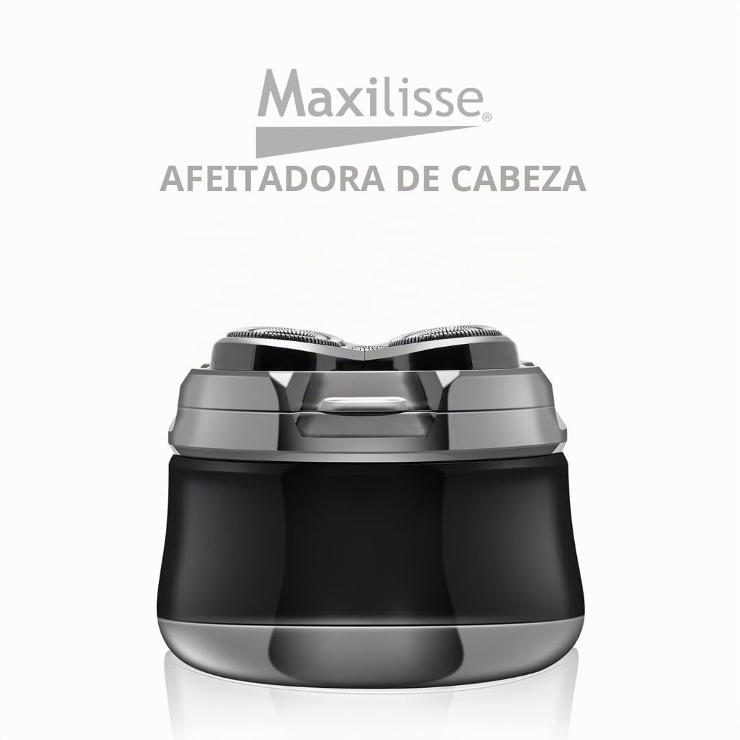 MAXILISSE Head Shaver – Afeitadora Eléctrica para Cabeza Hombre 5 Cabezales Flotantes | Máquina de Afeitar Recargable, Inalámbrica, Ergonómica, Cuchillas de Acero Inoxidable