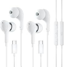 2 Pack USB C Headphones for iPhone 16 15, Wired Earbuds for iPad Pro Air Mini, iPad 10, MacBook, in-Ear Earphones Wired wi...