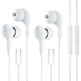 USB C Headphones for iPhone 17 Air 16, Wired Earbuds for iPad Pro Air Mini, iPad 10, MacBook, in-Ear Earphones Wired with Microphone and Volume Control for Samsung S25 S24/for Google Pixel 10/9/8