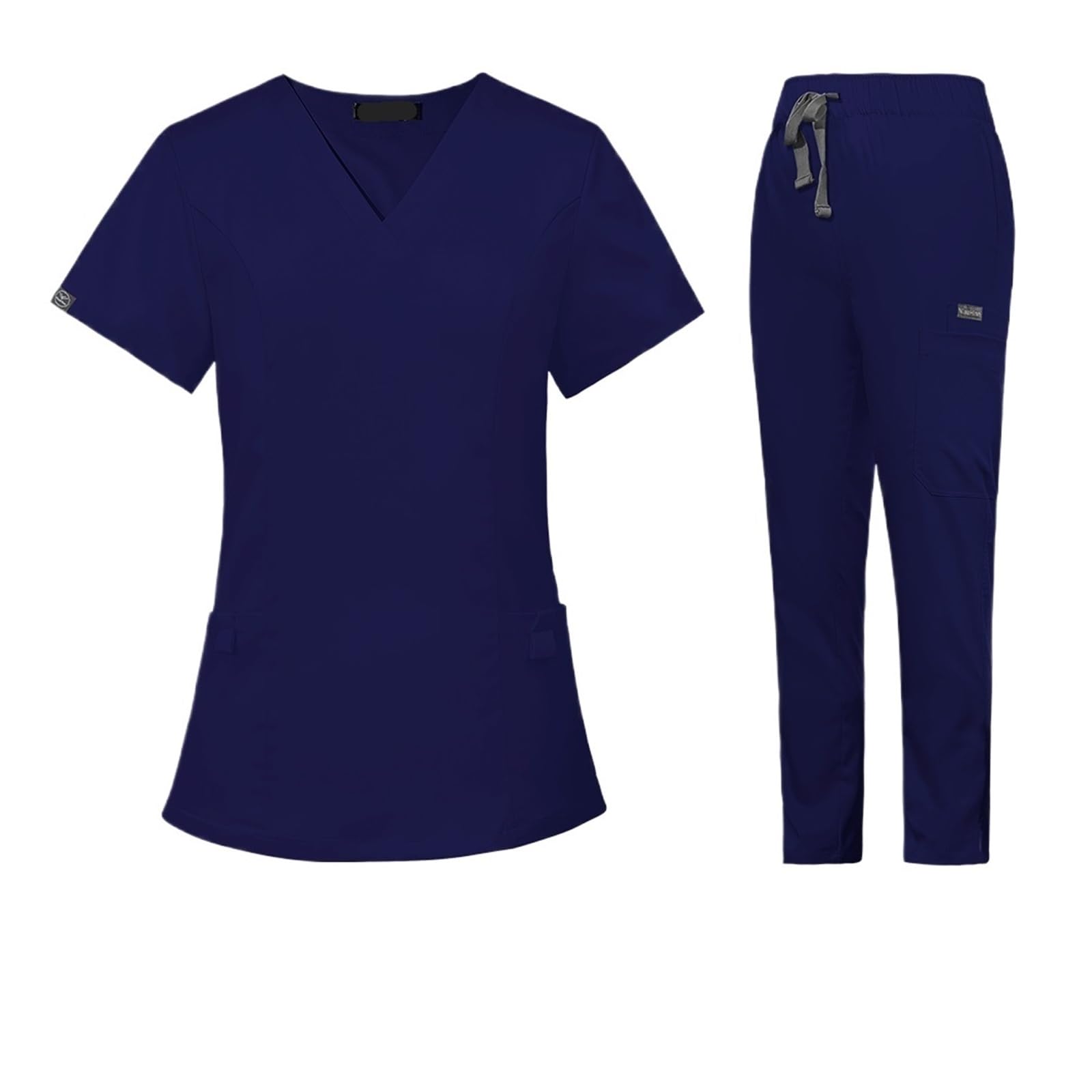 Krankenschwesteruniform Kurzarm-Krankenhaus-Arzt-Uniformen, Spa-Uniformen, Zahnklinik-Bekleidungsanzüge, Haustierpflege, Tierarzt, Krankenschwester-Zubehör(Deep Blue,S)