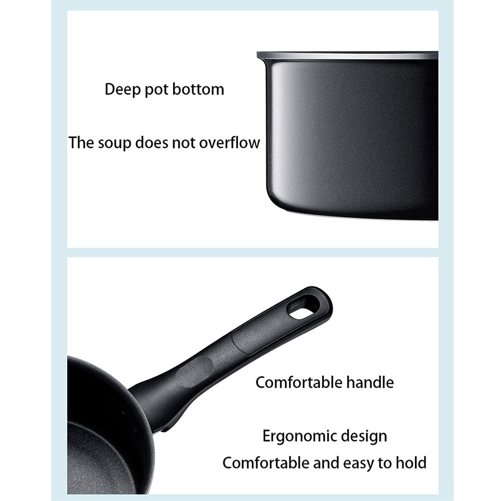 Padella Antiaderente POT Cucina Nonstick Casseruola in vetro coperchio -Multifurpose uso per la casa cucina o ristorante casseruola (grigio-nero) per tutti i tipi di cottura