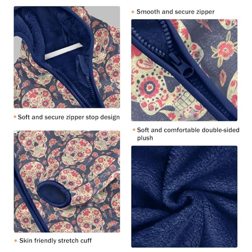 Skull Boys Fleece Coat,Children's Zip-Up Hoodie Jacket,Baby Warm Fashion Outerwear 3-10T,A1133323