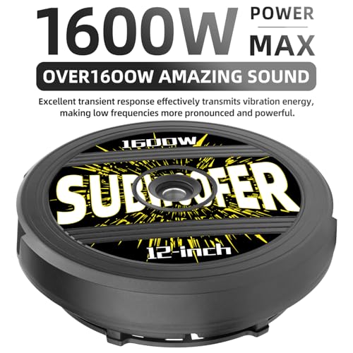 Image of 12 inch Active Spare Tire Subwoofer - 1600W Peak / 200W RMS, Plug & Play Car Subwoofer with Remote Control | Specifically Designed for Spare Tire Well | Deep Bass Car Amplifier Audio System