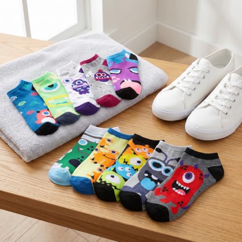 Image of Tipi Toe Women's 10 Pairs Lightweight Colorful Socks - Fun Low Cut Patterns for All-Day Comfort and Easy Everyday Style
