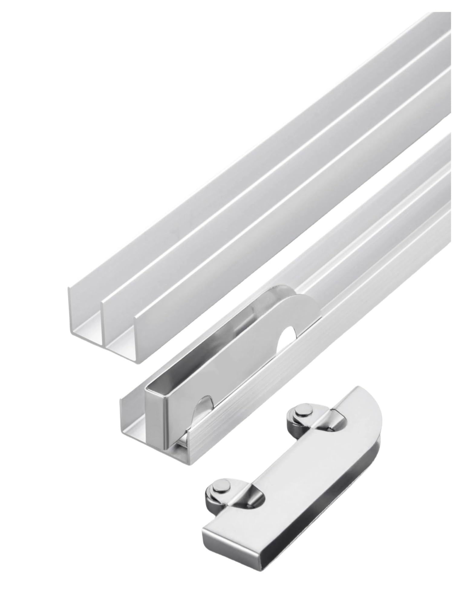 YDHSIKK Glass Sliding Door Track, Aluminum Alloy Sliding Door Track And Pulley Set For 5-8mm Glass And Wood Panels (50-200cm)(160cm/63in)