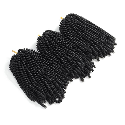 Spring Twist hair 3PCS Crochet Braids Hair Synthetic Hair 8 Inch Jumbo Twist Braiding Hair Extensions Natural Black
