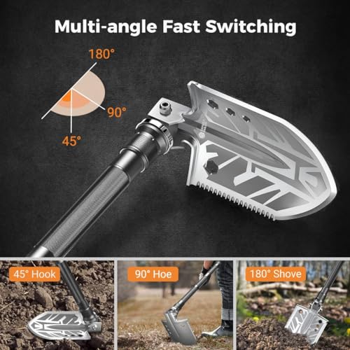 Saharasailor SA-SHOVEL-001 Sahara Sailor Survival Shovel,180 Degree Folding Shovel-Camping Shovels,23 In 1 Survival Gear And Equipment Tactical Camping Gear Survival Tools thumb #5