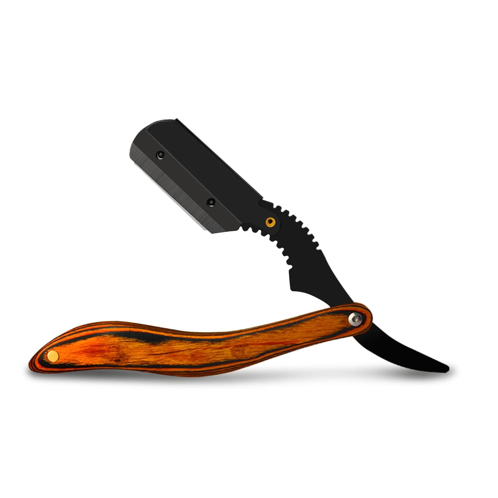 Wooden Straight Razor, Stainless Steel Professional Vintage Barber Razor for Men, Close Shaving, Men's Manual Shaver for Salons, Barber Supplies
