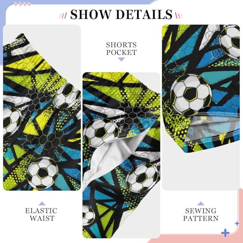 ZZXXB Football Geometry Boys Long Pants Soft Trousers Elastic Waist Kids Lounge Bottoms with Pockets S-XL4