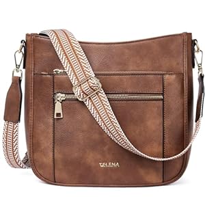 Telena Vegan Leather Crossbody Bags for Women Travel Shoulder Bag Hobo Bucket Bag Large Cross Body Purse Straps Replacement