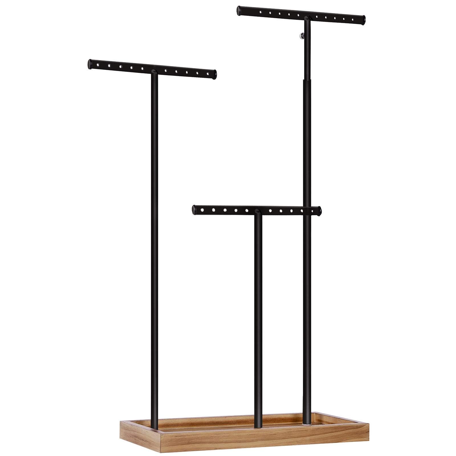 SONGMICS UJJS016W01 Présentoir à Bijoux 2 En 1, Arbre à Bijoux, Marron Rustique Et Blanc