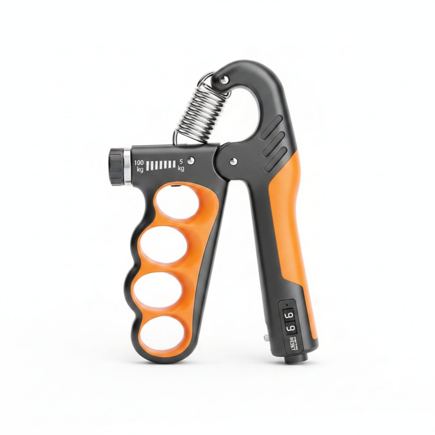 Mechanical Counter Hand Grip Strengthener Finger Grooves Adjustable Hand Gripper Spring Loaded Forearm Strength Exerciser Compact, Orange-image-35