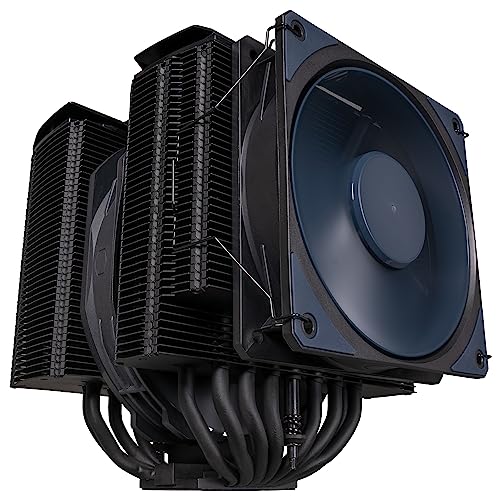 Cooler Master MasterAir MA824 Stealth Refroidisseur CPU, Double Tour, Ventilateurs Push-Pull Mobius 135 & 120, 8 Caloducs Composites Supraconducteurs, Dégagement RAM Complet, Socket Intel & AMD