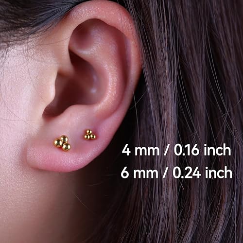 Limerencia G23 Pure Titanium Hypoallergenic Earrings | Tiny Trinity Ball Stud Earrings | Minimalist, F136 Implant Grade | Suitable for Sensitive Ears Delicate Jewelry4