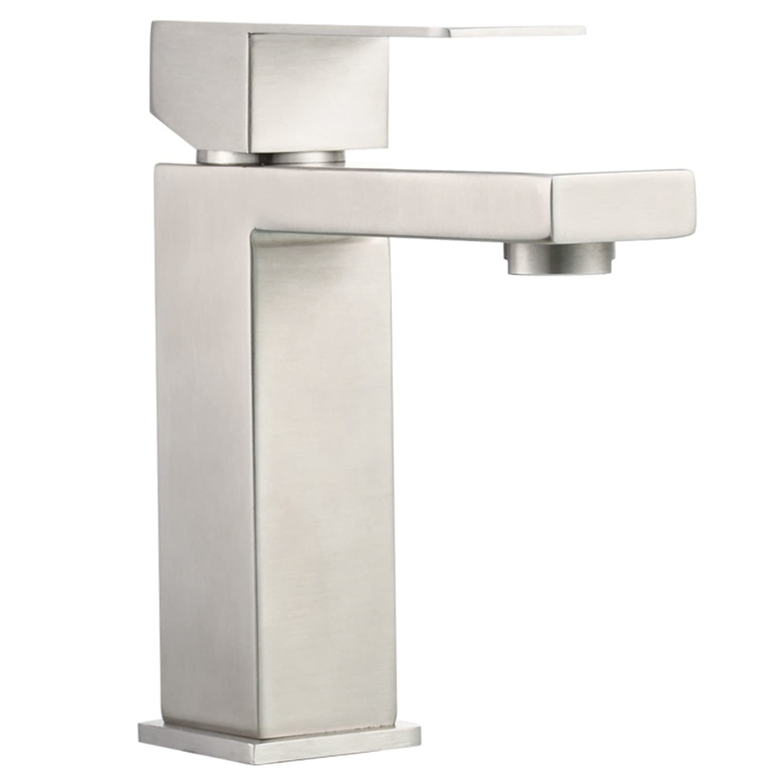 ZYCHSJXA Square Single Handle Stainless Steel Basin Mixer Tap Aerator Lavatory Hot and Cold Faucet Bathroom Sink Faucet,Black (Color : Black)