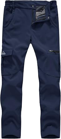 donhobo Womens Waterproof Hiking Ski Softshell Trouser Winter Warm Fleece Lined Trousers Pants