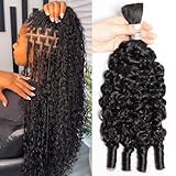 Lemoda 15A Human Braiding Hair for Boho Braids Burmese Curly Spiral Curly Ends Bulk for Daughter/Friend For Bohemian Knotless Braids 12Inch 1Bundles 100g/1Bundle No Weft Extensions