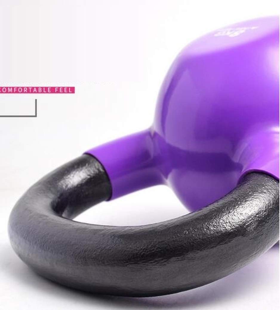 Winylowy Kettlebell do fitnessu, żeliwny Kettlebell do treningu siłowego odpowiedni dla początkujących i zaawansowanych/siłownia domowa, żółty-16 kg_A