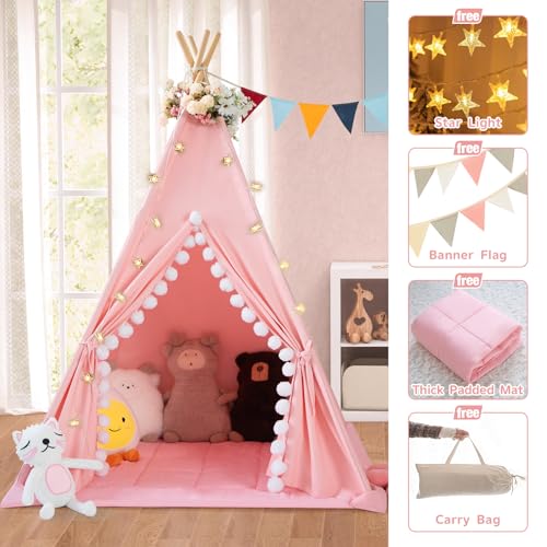 WIRHAO Teepee Tent with Padded Mat