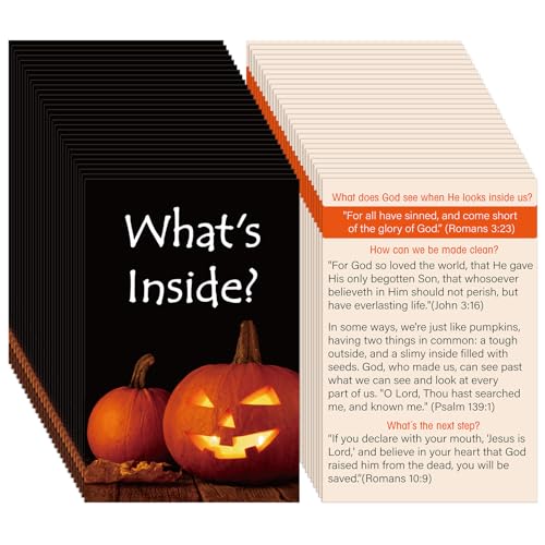Motiskyy 200 Pcs Halloween Gospel Tract Card Bible Verses Pumpkin
