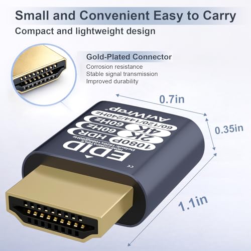 HDMI Dummy Plug AviWrapA10, adaptador virtual 4K 60Hz miniatura 5