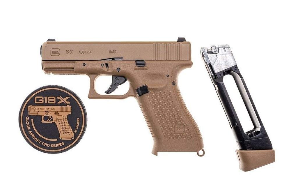 Umarex Glock 19X CO2 blowback (6 mm) pistolet do Airsoft (beczki PCW), pistolet Co2, kaliber 6 mm