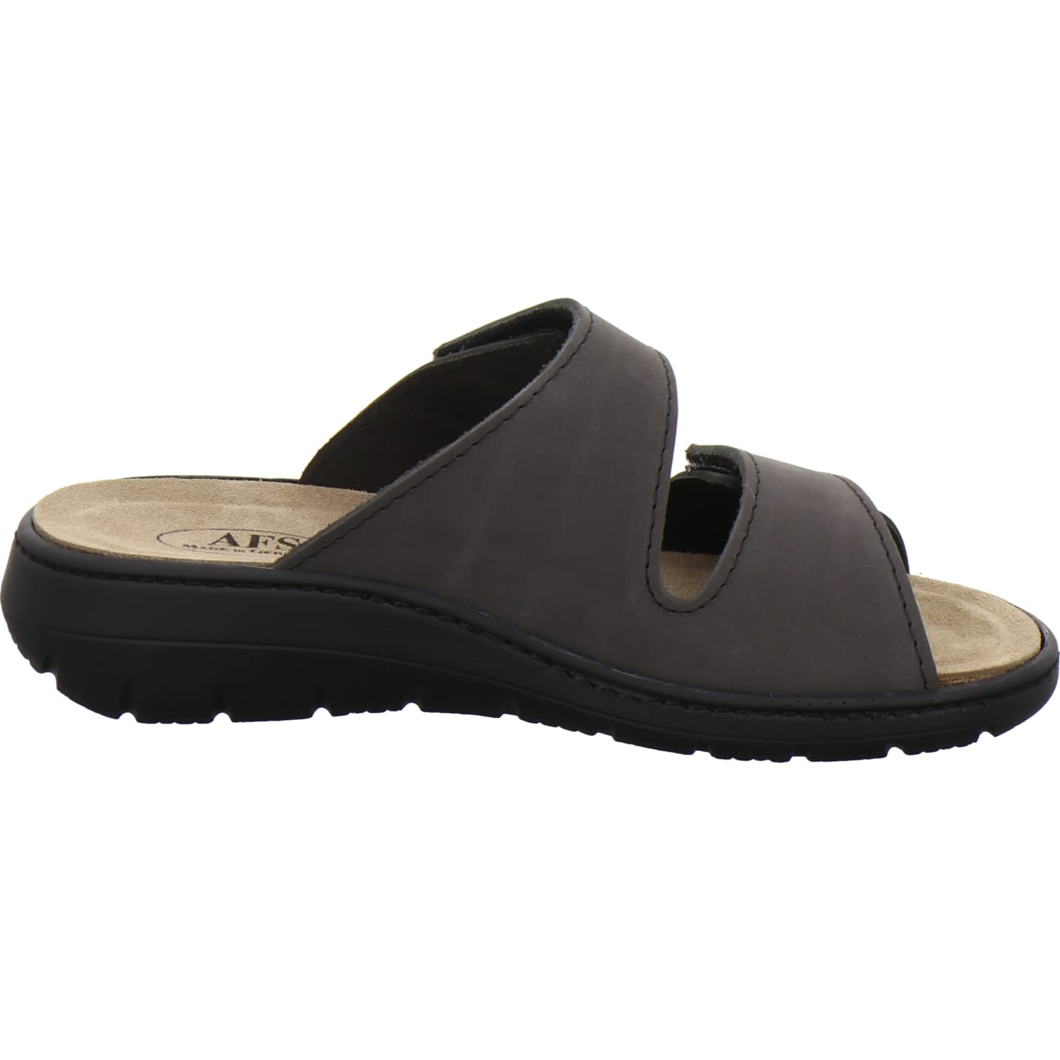 AFS-Schuhe 2808 Pantuflas cómodas para mujer de piel, prácticas zapatillas de trabajo con plantilla intercambiable