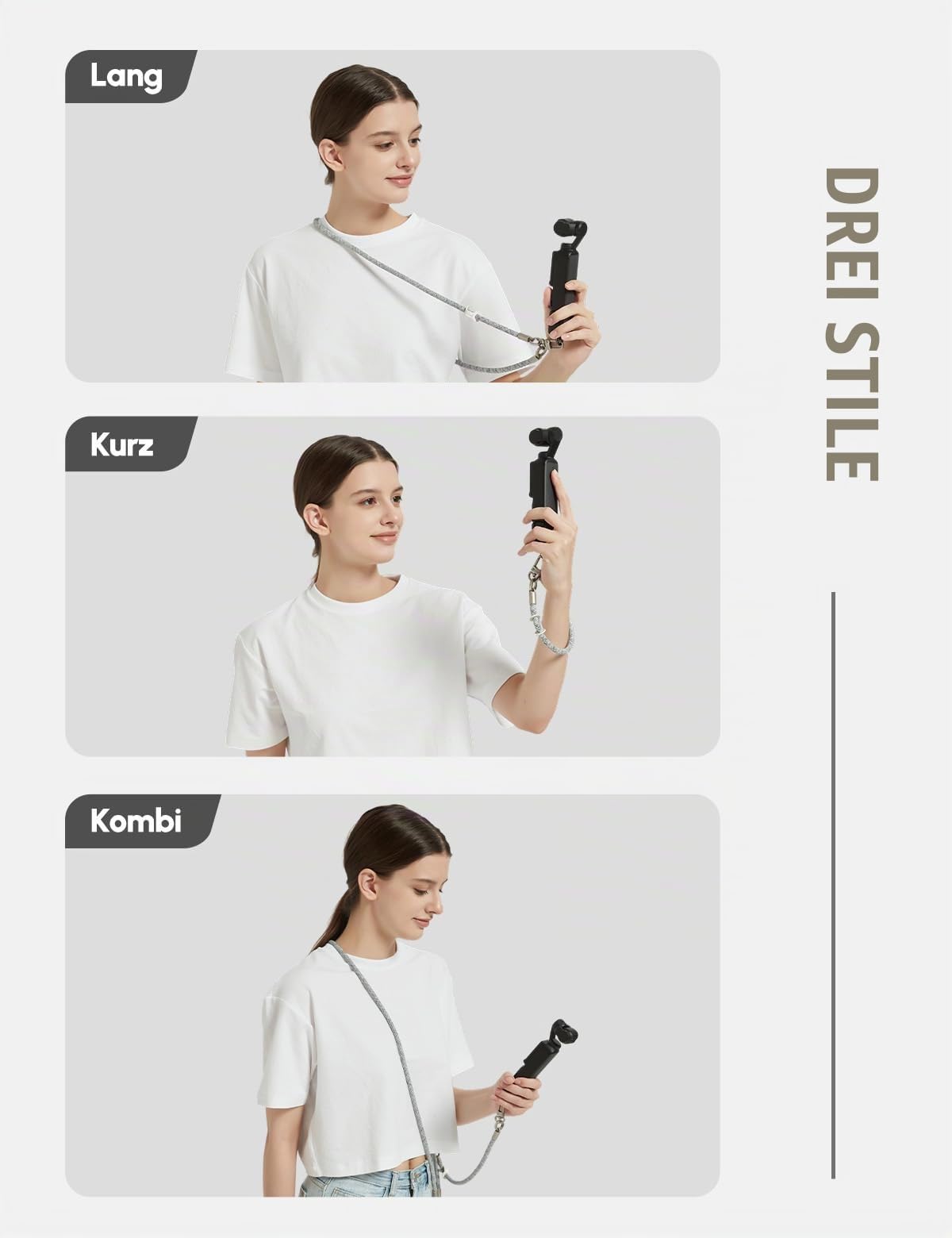 Pocket3 Umhängeband, Handyband Pads 2, Handykette, Umhängeband & Handgelenksband, Trageband für DJI Osmo Pocket 3, Handyband
