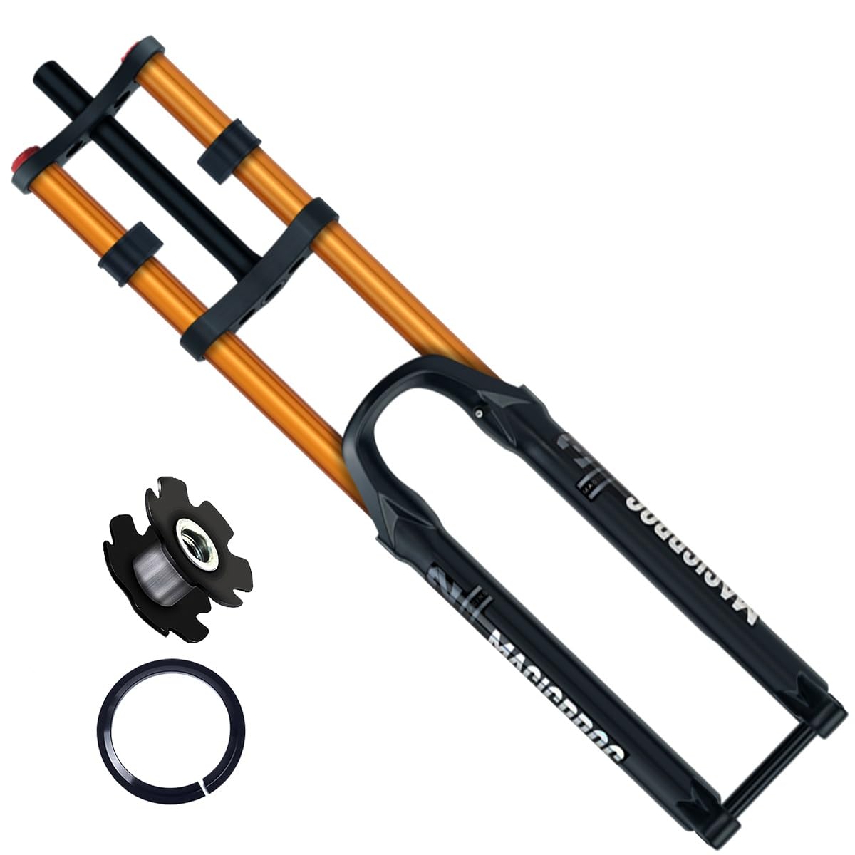 WIQUYBML Mountain Bike Front Fork 26/27.5/29 Inch DH Suspension Forks Air Downhill Travel 145mm MTB Disc Brake Bicycle Thru Axle 15 * 100mm Straight 1-1/8" Rebound Adjust — image 1