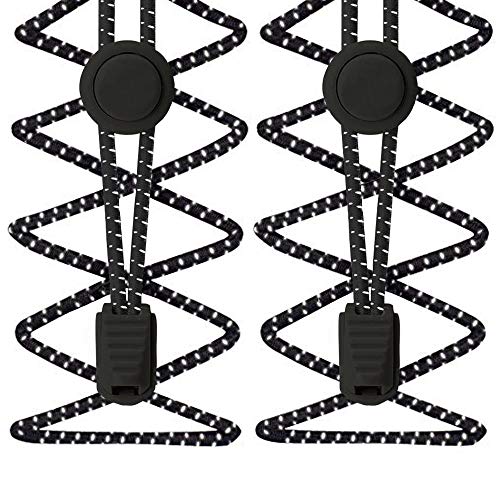 YOCZOX Elastic Laces, No Tie Shoelaces with Reflective Threads for marathon & triathlon runners, trainers, kids, Disabled, the Elderly etc., 120cm, Black YOCZOX Elastic Laces, No Tie Shoelaces with Reflective Threads for marathon & triathlon runners, trainers, kids, Disabled, the Elderly etc., 120cm, Black
