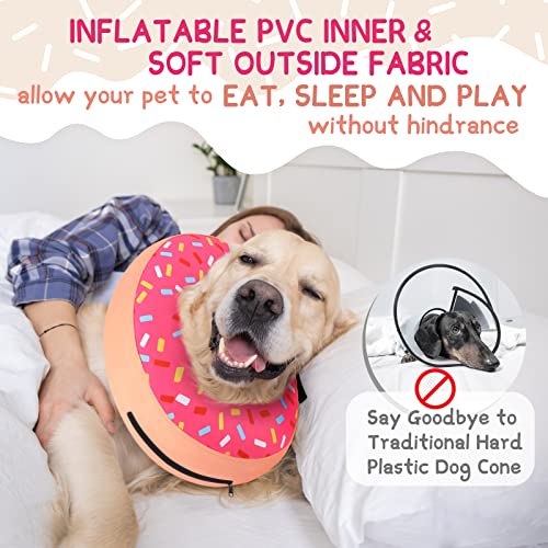 Supet INFLATABLE DOG CONE COLLAR Alternative After Surgery, Dog Neck Donut Collar Recovery E Collar thumb #2
