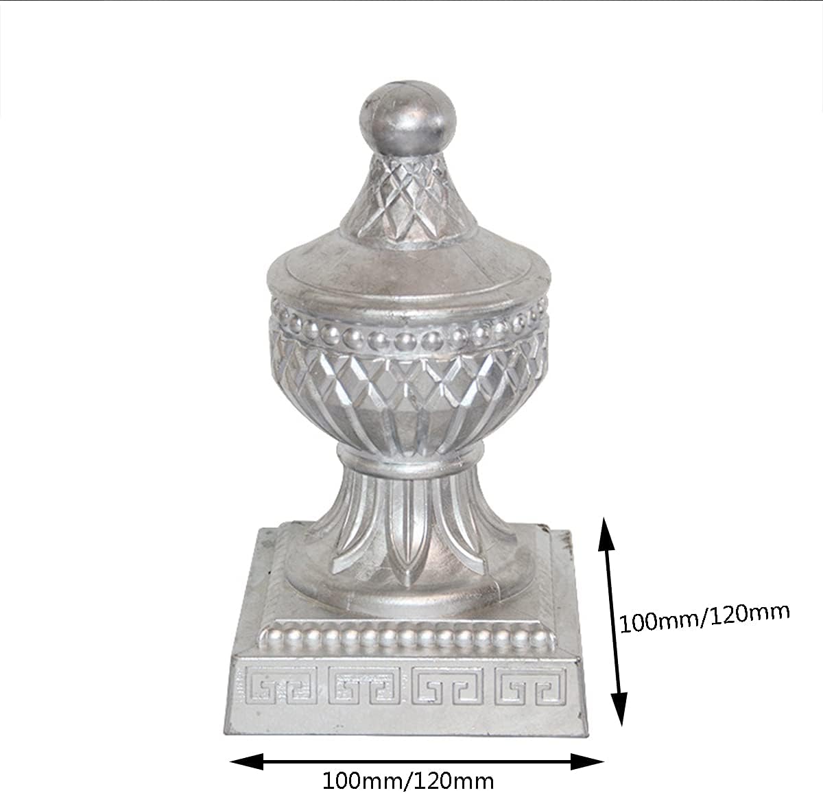 Aluminum Metal Garden Decking Fence Waterproof Top Cap 2 Pcs,120x120mm