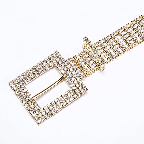 Image of Dubulle Womens Belt Chain Leather Belts Vintage Western Adjustable Elastic Double Buckle for Cowboy Pant Dress