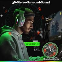 WESEARY Gaming Headset Wireless mit Mikrofon für PS5 PS4 PC Switch Mac – Ansicht 2