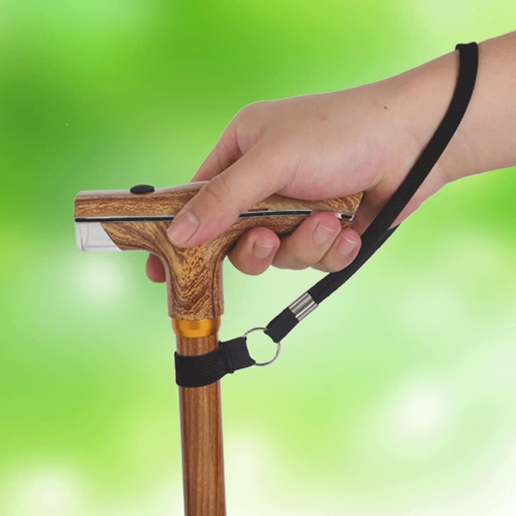 Anti-Wood Grain Aluminium Alloy with Light Two-Section Telescopic Crutches Hiking Stick Walking for The Elderly