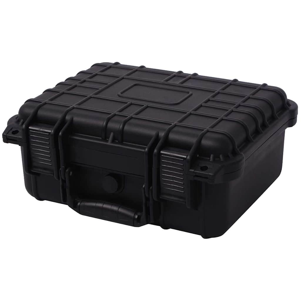 Maletín universal negro 35 x 29,5 x 15 cm, estuche rígido resistente a los golpes con junta tórica, válvula de compensación de presión, incluye inserto acolchado para cámara, objetivo