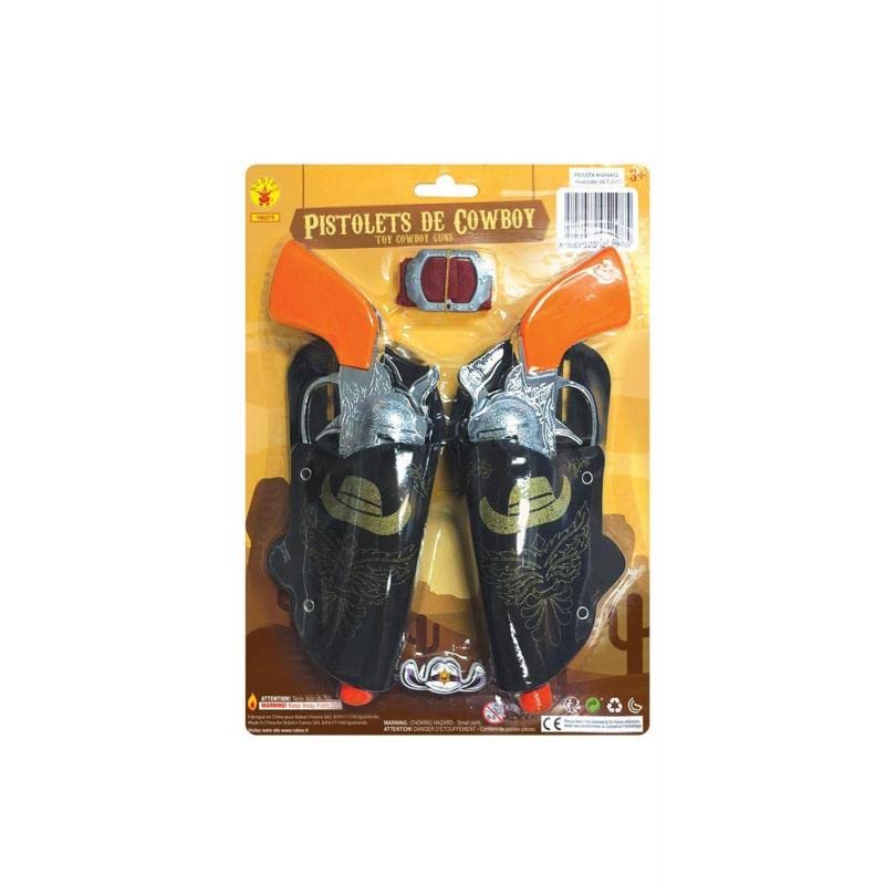 RUBIE'S Paire de Pistolets de Cowboy avec Etui - 156275 Marron